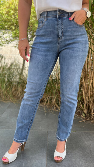 Jeans - high waist - slimfit - Blauw