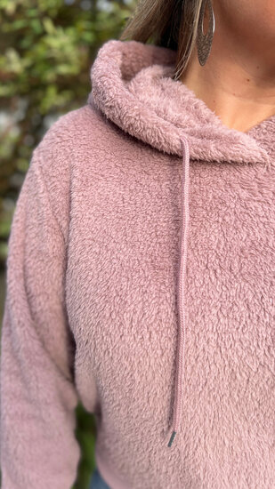 Teddy hoodie -  Oud roze