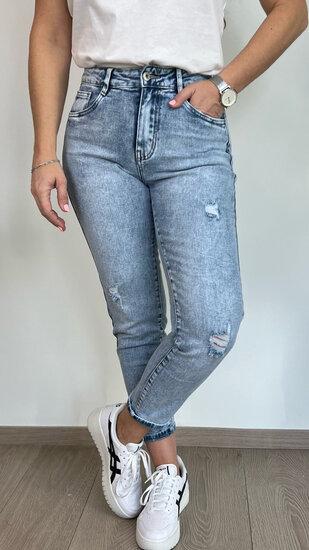 Jeans Momfit Ripped - Blauw