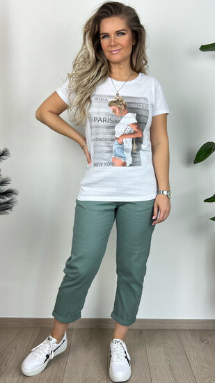 T-Shirt Paris Girl - Wit
